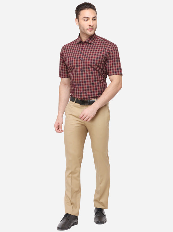 Mahendi Checked Regular Fit Formal Shirt | JadeBlue