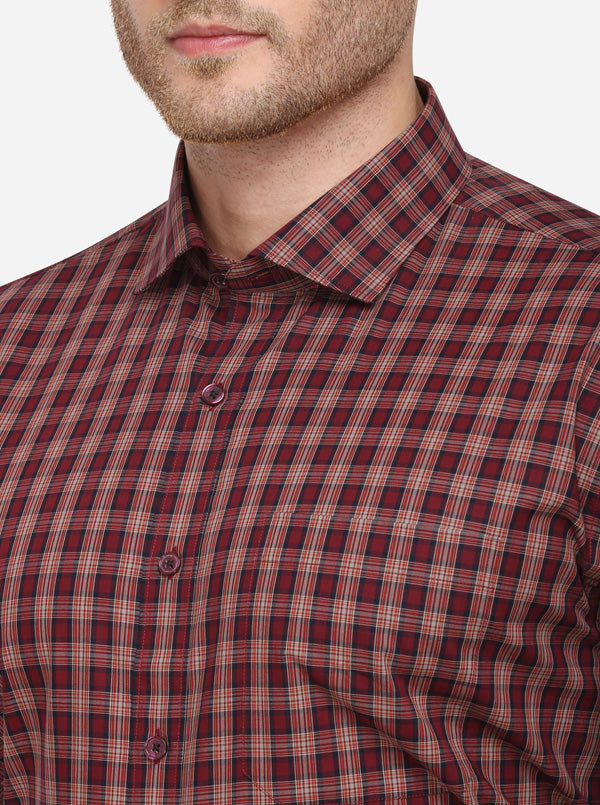 Mahendi Checked Regular Fit Formal Shirt | JadeBlue