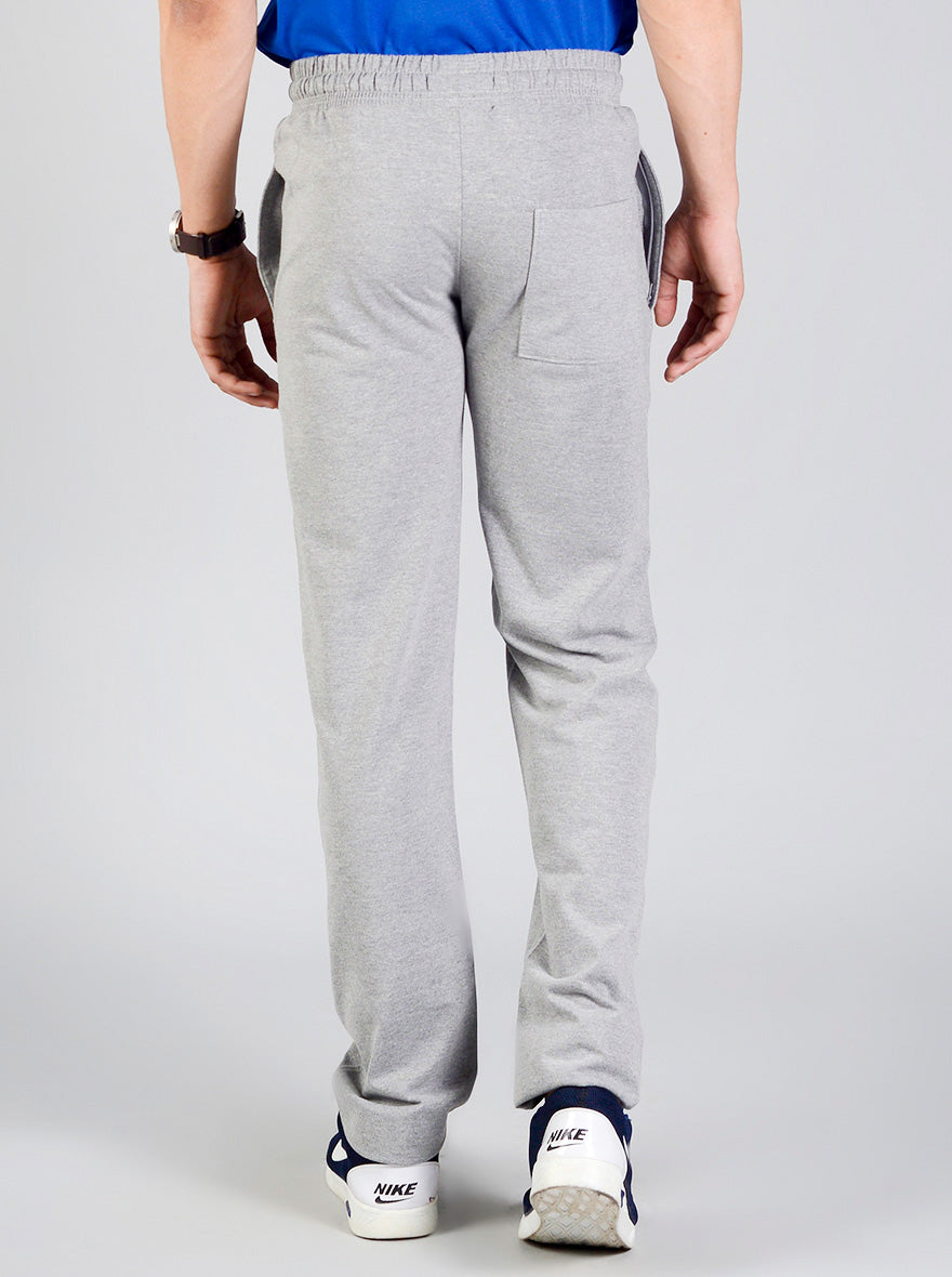 Light Grey Solid Regular Fit Track Pants | JadeBlue