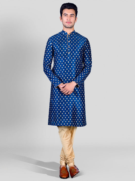 Dark Teal Blue Kurta | Azania