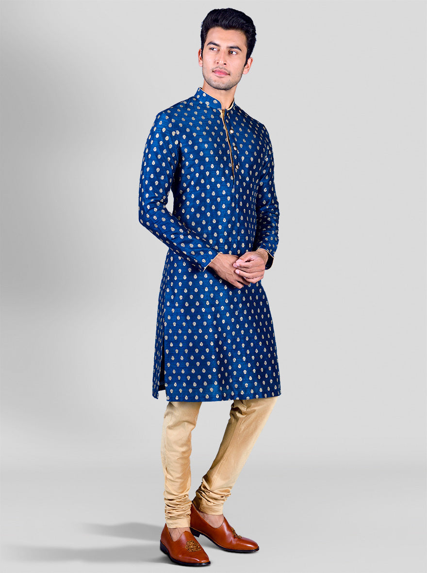 Dark Teal Blue Kurta | Azania