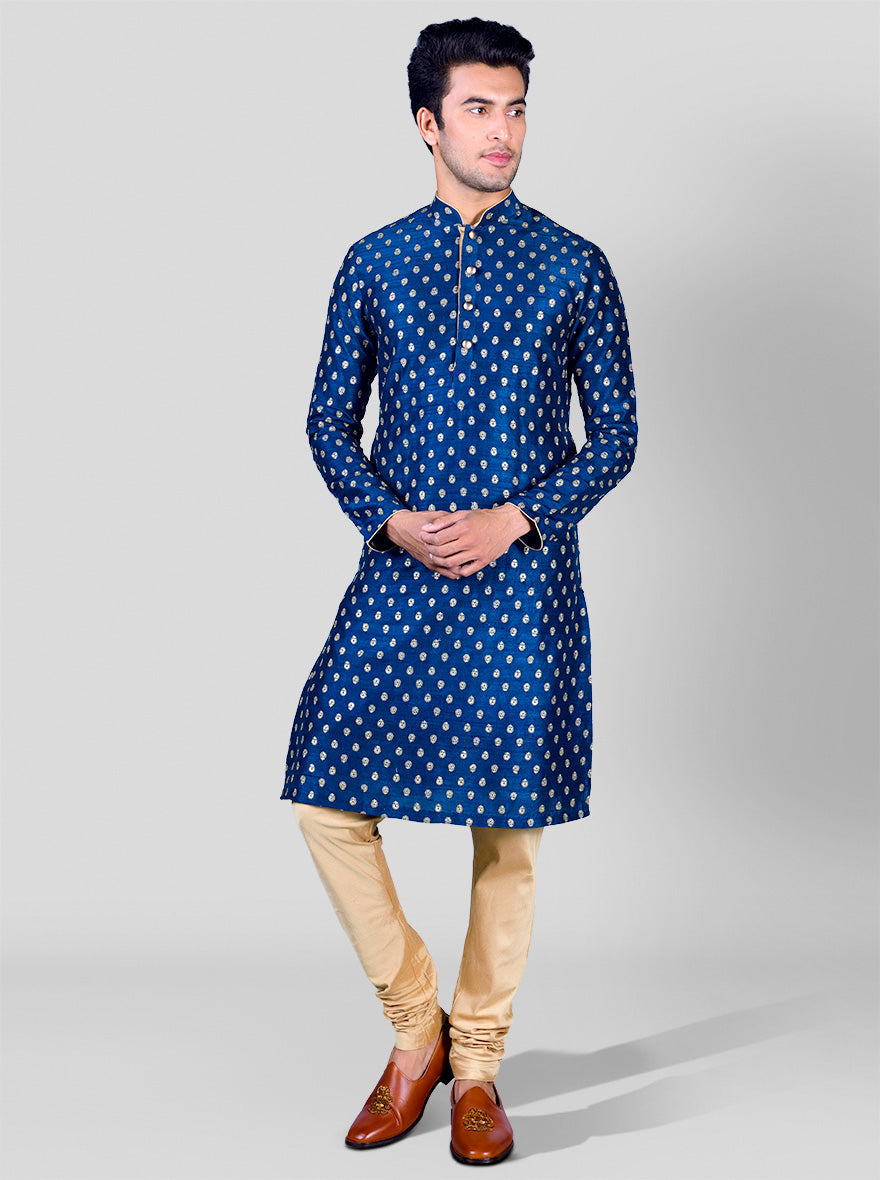 Dark Teal Blue Kurta | Azania