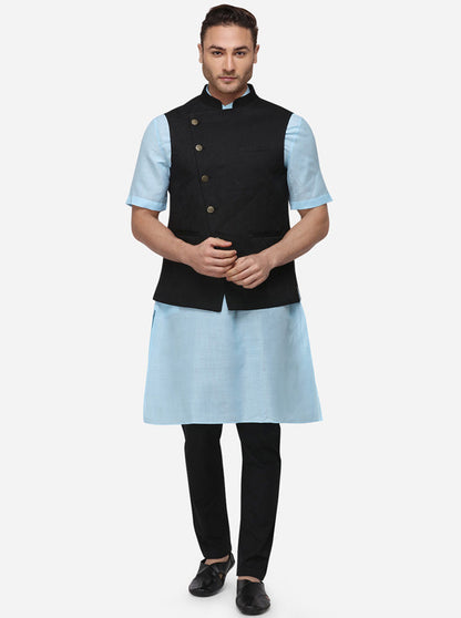 Black Bandhgala Jacket | JB Studio