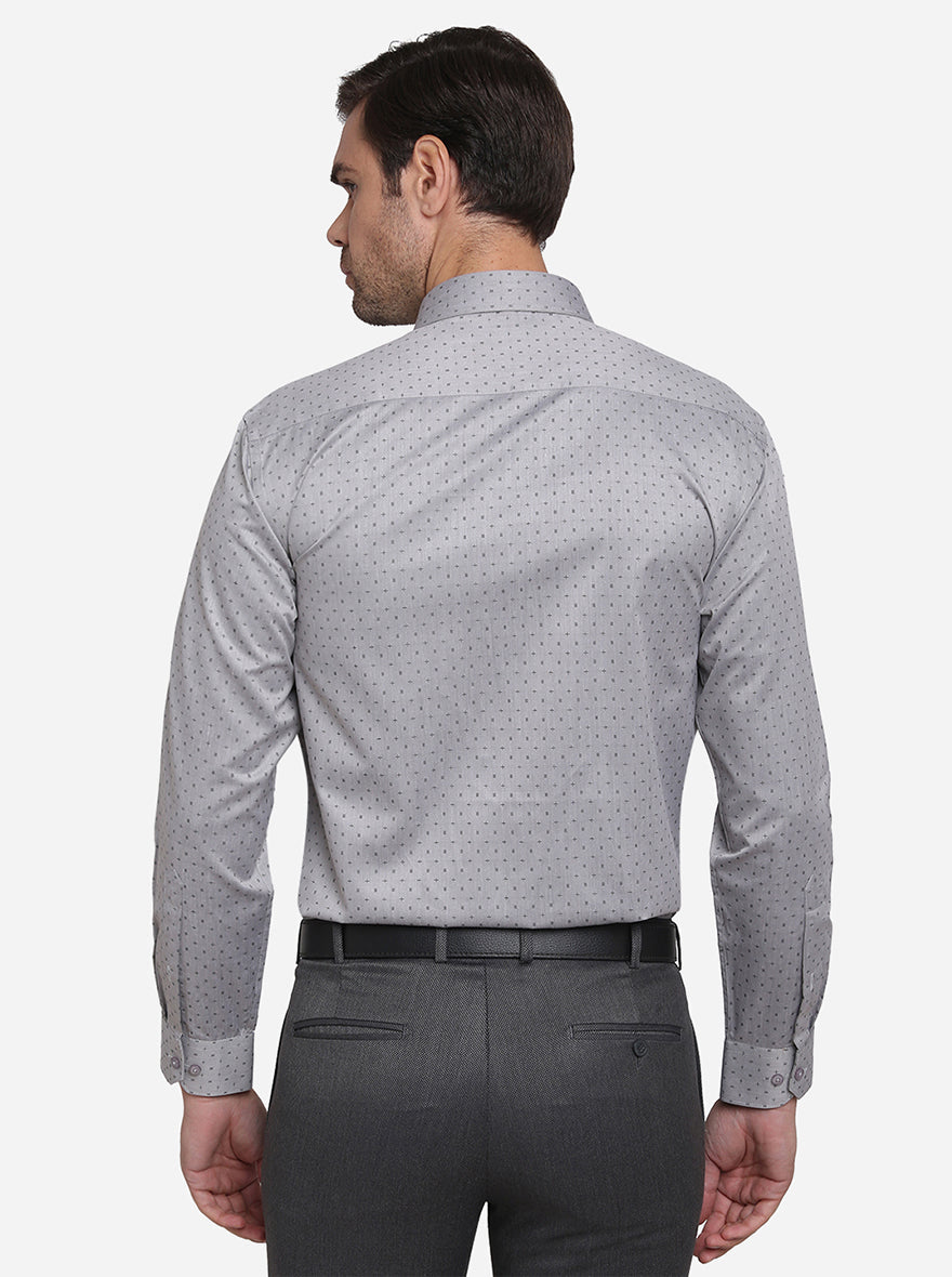 Grey Dobby Regular Fit Formal Shirt | Greenfibre