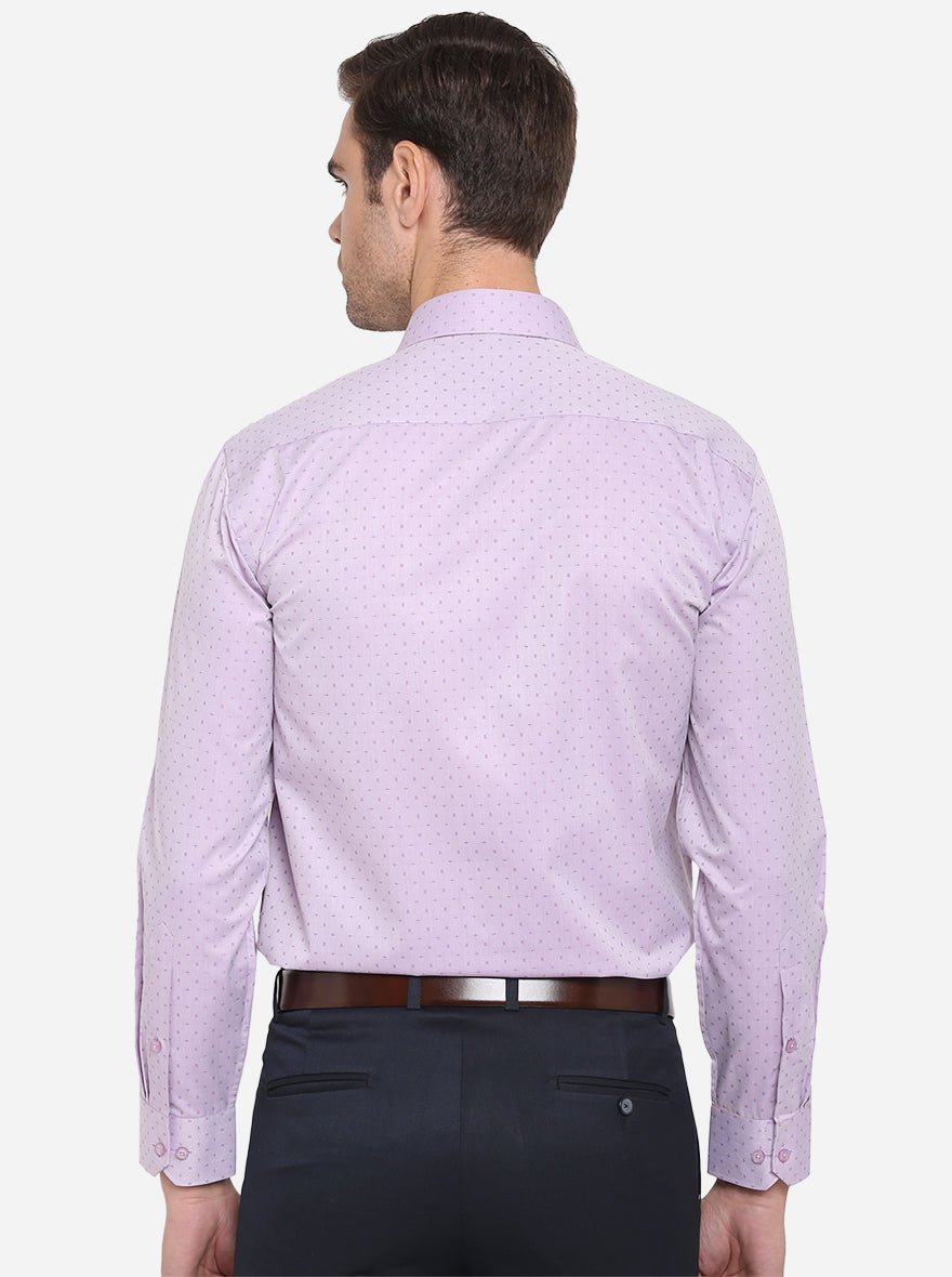 Light Purple Dobby Regular Fit Formal Shirt | Greenfibre