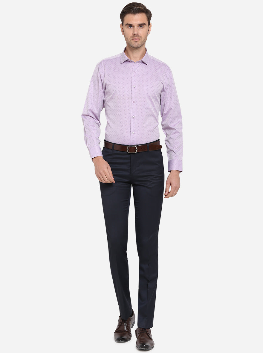 Light Purple Dobby Regular Fit Formal Shirt | Greenfibre