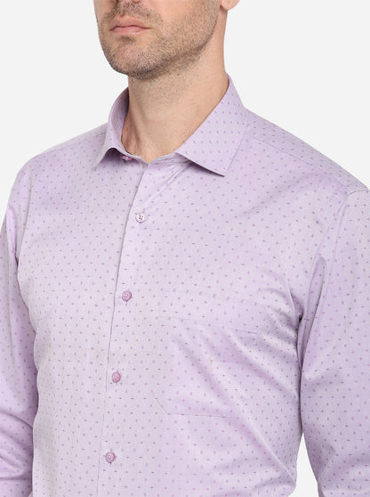 Light Purple Dobby Regular Fit Formal Shirt | Greenfibre