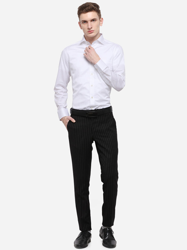 White Solid Slim Fit Formal Shirt | JadeBlue