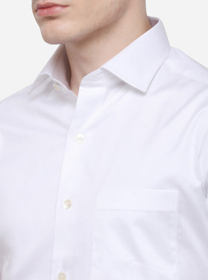 White Solid Slim Fit Formal Shirt | JadeBlue