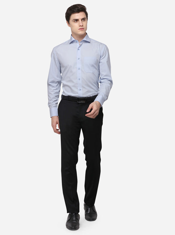 Sky Blue Solid Regular Fit Formal Shirt | JadeBlue