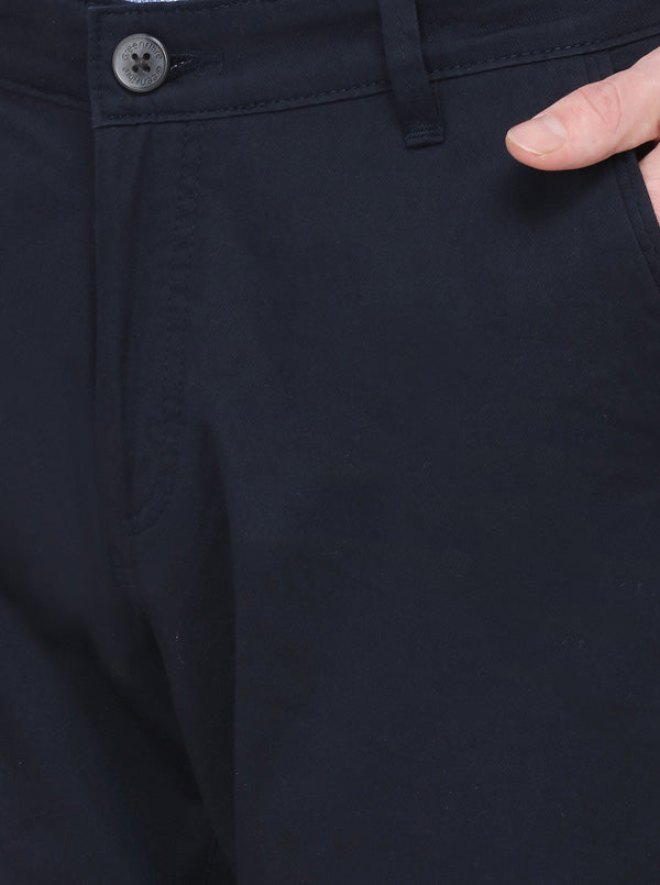 Black Solid Slim Fit Casual Trouser | Greenfibre