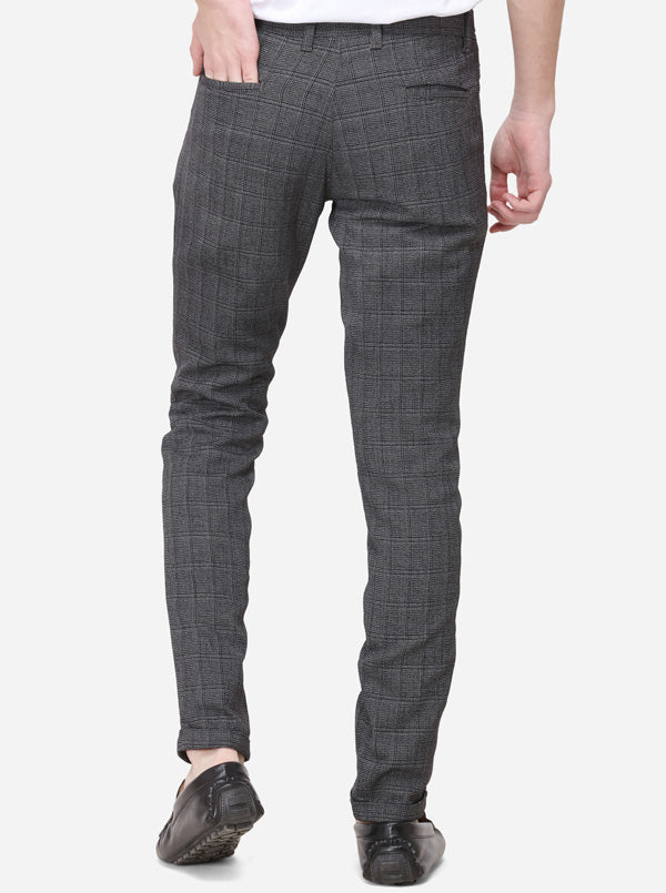 Black Solid Slim Fit Casual Trouser | Greenfibre