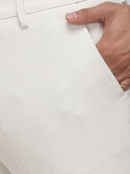 Light Beige Solid Uno Fit Casual Trouser | JadeBlue Sport