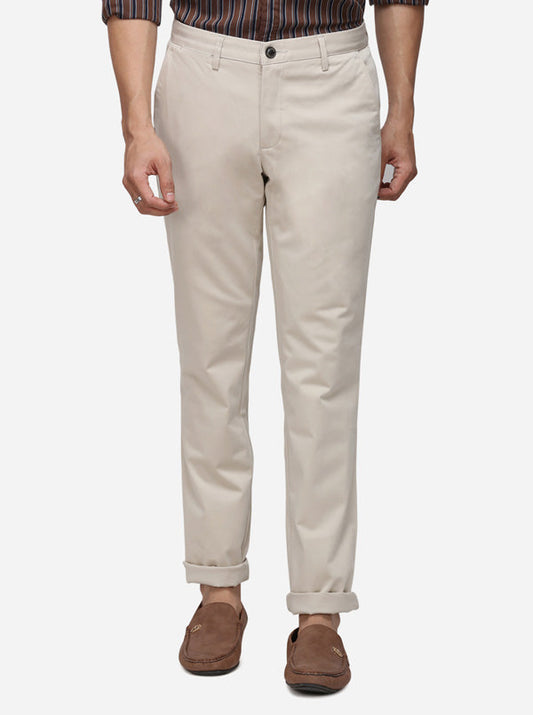 Khaki Solid Uno Fit Casual Trouser | JadeBlue Sport