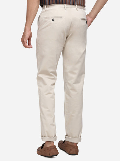 Khaki Solid Uno Fit Casual Trouser | JadeBlue Sport