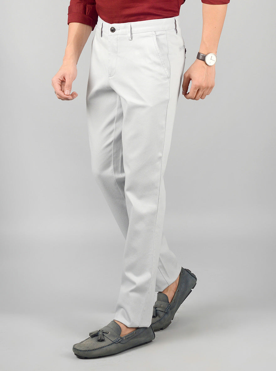 Smoke Grey Solid Slim Fit Casual Trouser | JB Sport