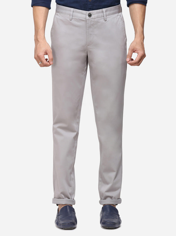 Grey Solid Uno Fit Casual Trouser | JadeBlue Sport