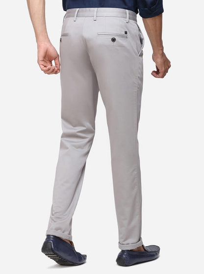 Grey Solid Uno Fit Casual Trouser | JadeBlue Sport