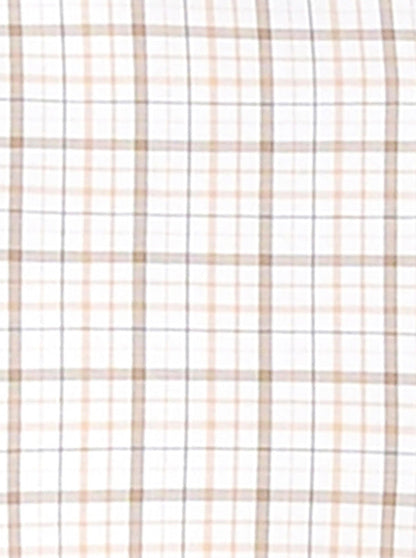 White & Brown Checked Slim Fit Formal Shirt | JadeBlue