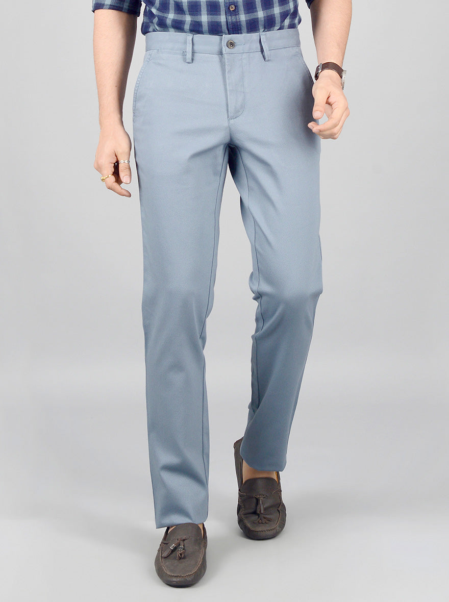 Pigeon Grey Solid Slim Fit Casual Trouser | JB Sport