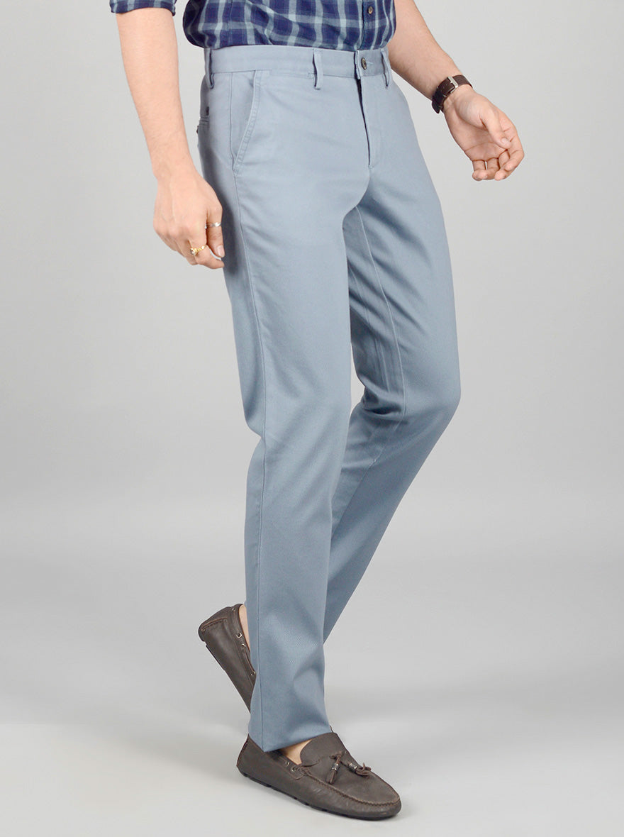 Pigeon Grey Solid Slim Fit Casual Trouser | JB Sport