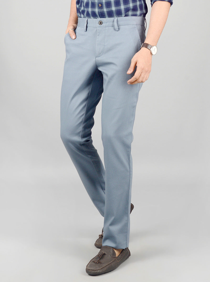 Pigeon Grey Solid Slim Fit Casual Trouser | JB Sport