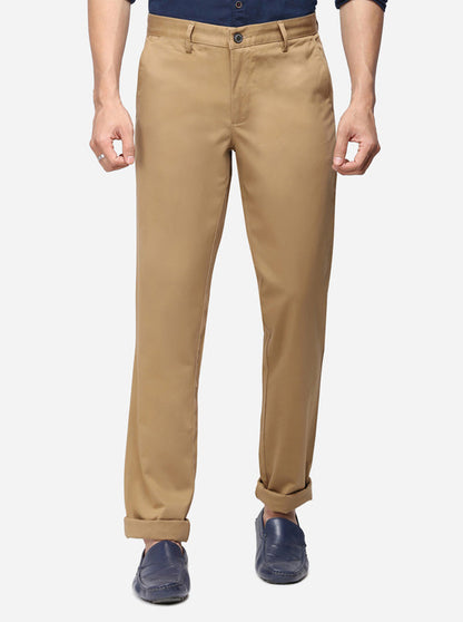 Brown Solid Uno Fit Casual Trouser | JadeBlue Sport