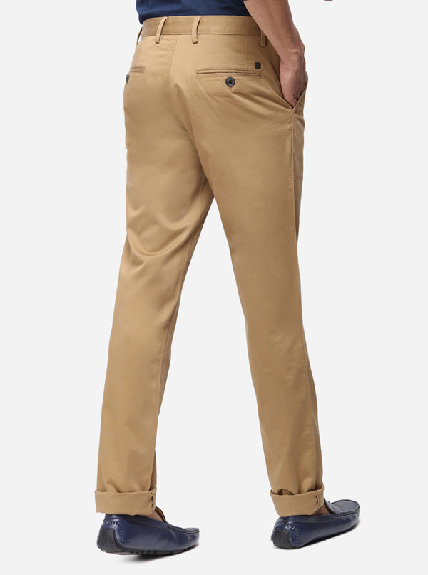 Brown Solid Uno Fit Casual Trouser | JadeBlue Sport