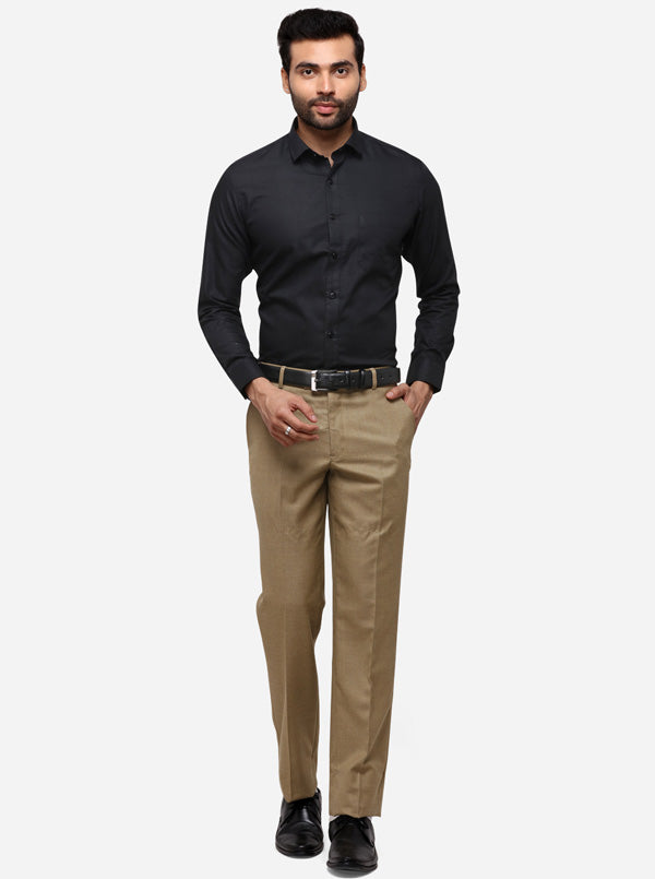 Black Dobby Slim Fit Formal Shirt | Greenfibre