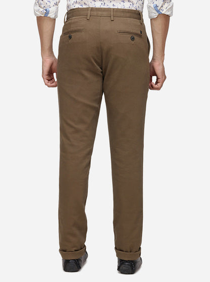 Grey Solid Slim Fit Casual Trouser | JadeBlue