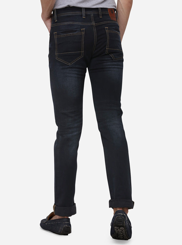 Orion Blue Solid Slim Fit Jeans | JB Sport