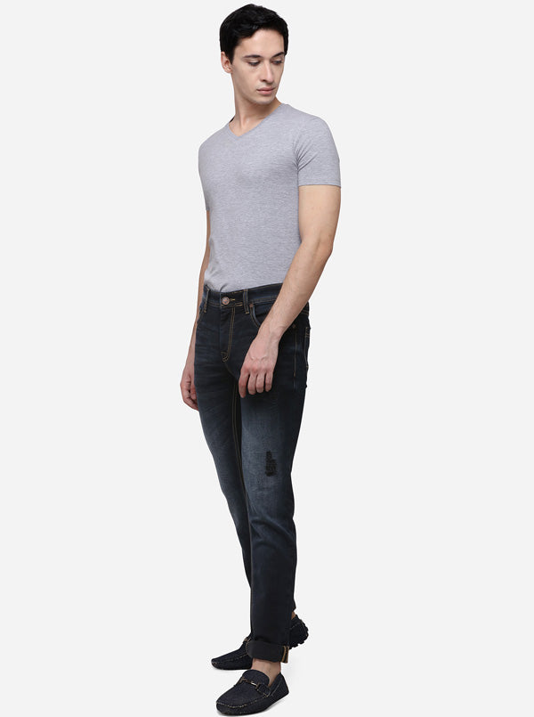 Orion Blue Solid Slim Fit Jeans | JB Sport