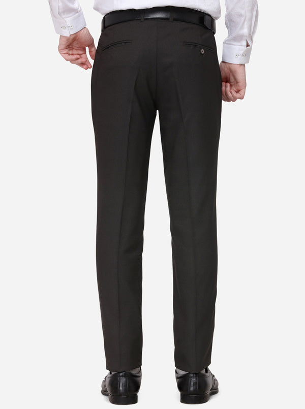 Brown Solid Super Slim Fit Formal Trouser | Greenfibre