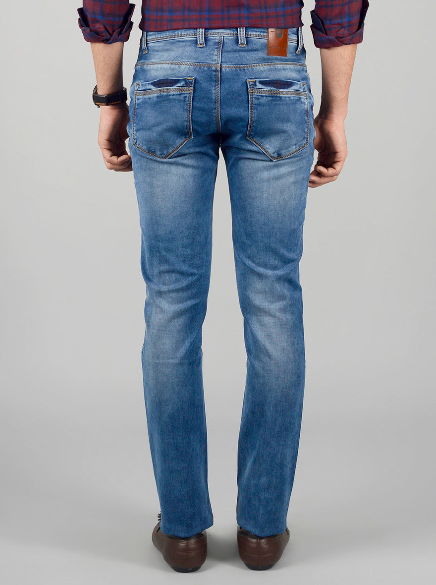 Dusty Blue Washed Slim Fit Jeans | JB Sport