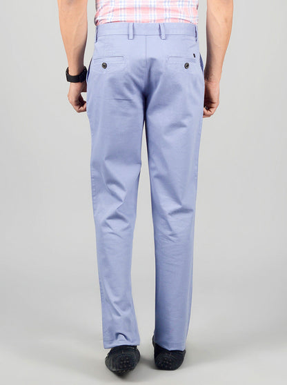 Dusk Blue Solid Slim Fit Casual Trouser | JB Sport