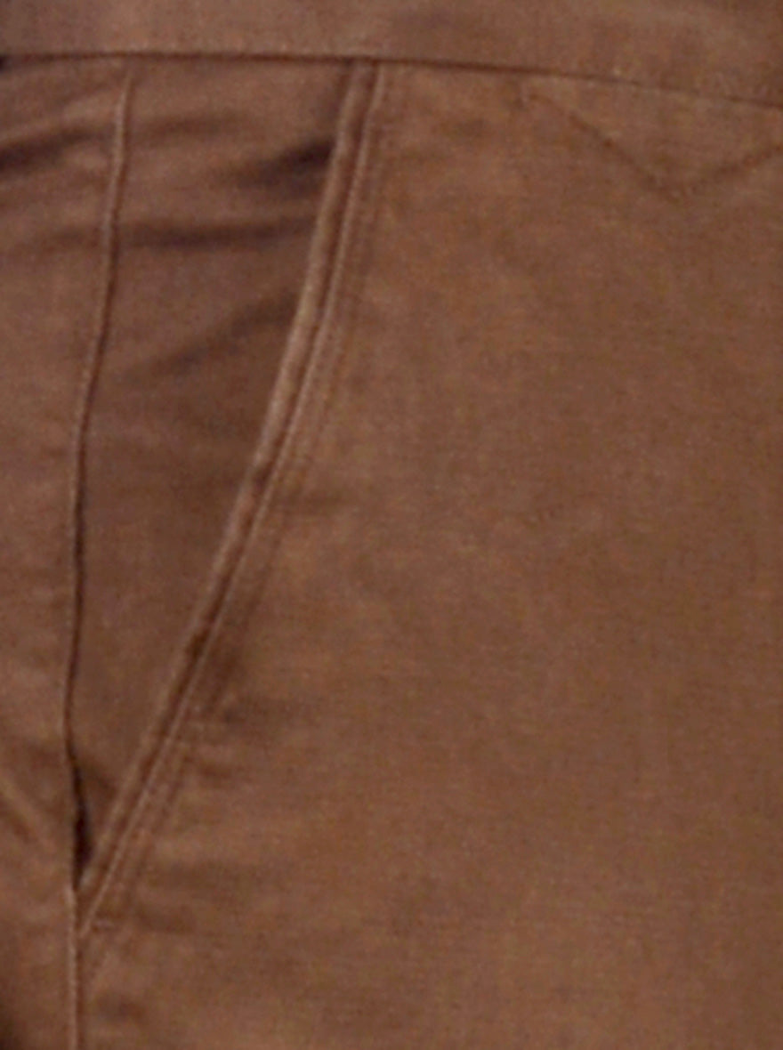 Brown Solid Slim Fit Casual Trouser | JB Sport