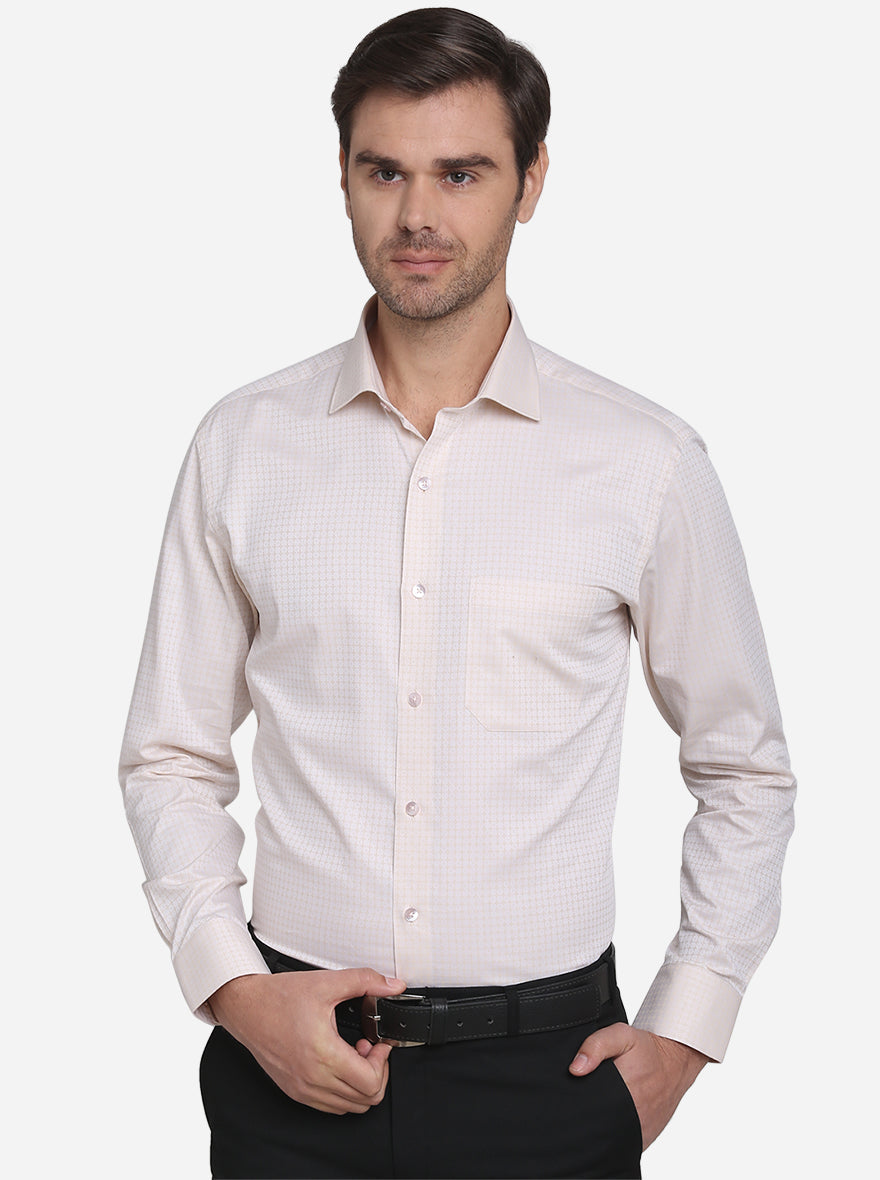 Off-White Dobby Regular Fit Formal Shirt | Greenfibre