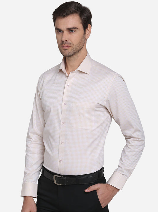 Off-White Dobby Regular Fit Formal Shirt | Greenfibre