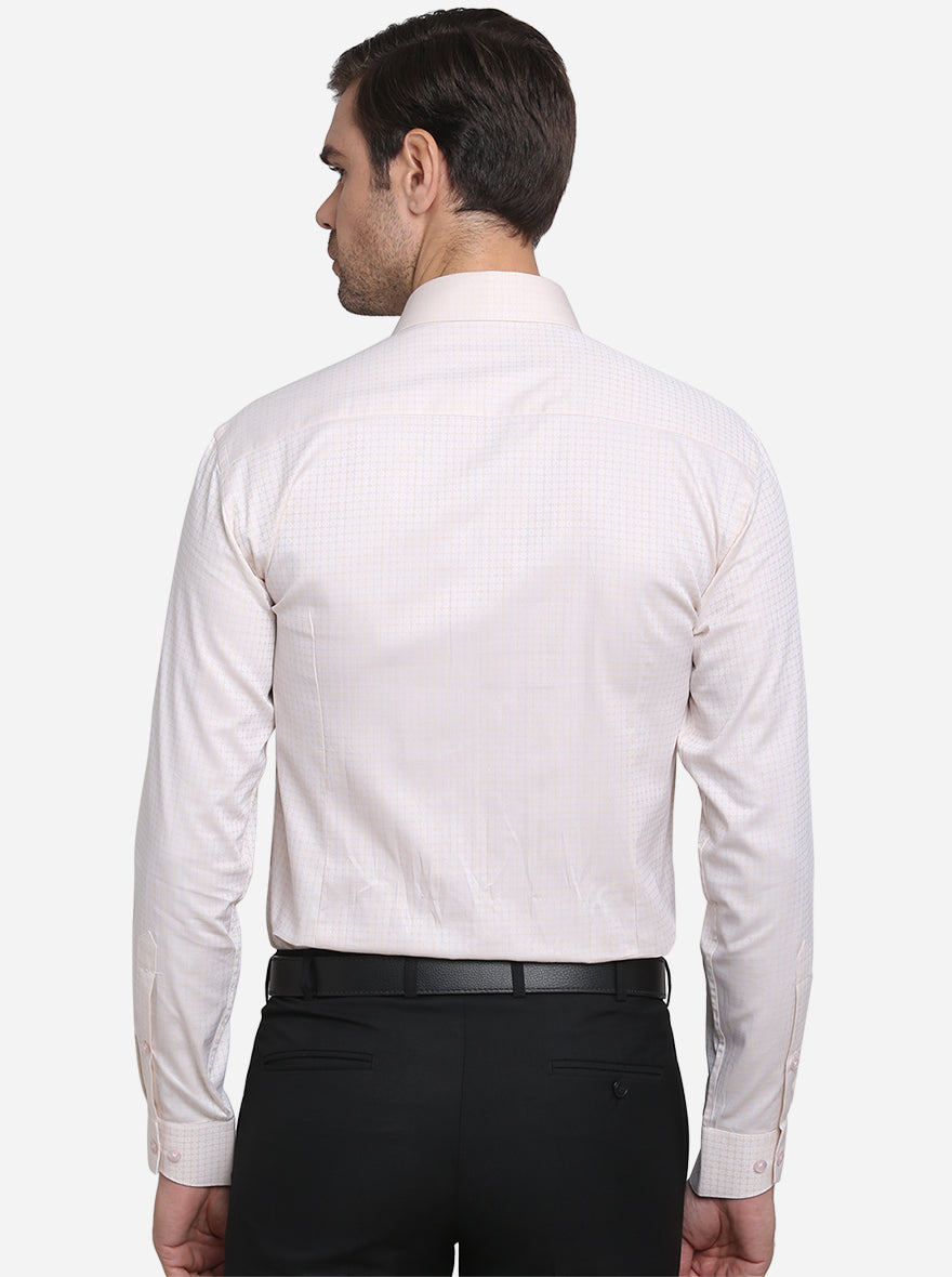 Off-White Dobby Regular Fit Formal Shirt | Greenfibre