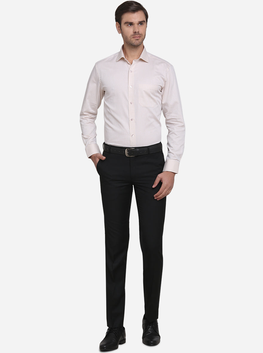 Off-White Dobby Regular Fit Formal Shirt | Greenfibre