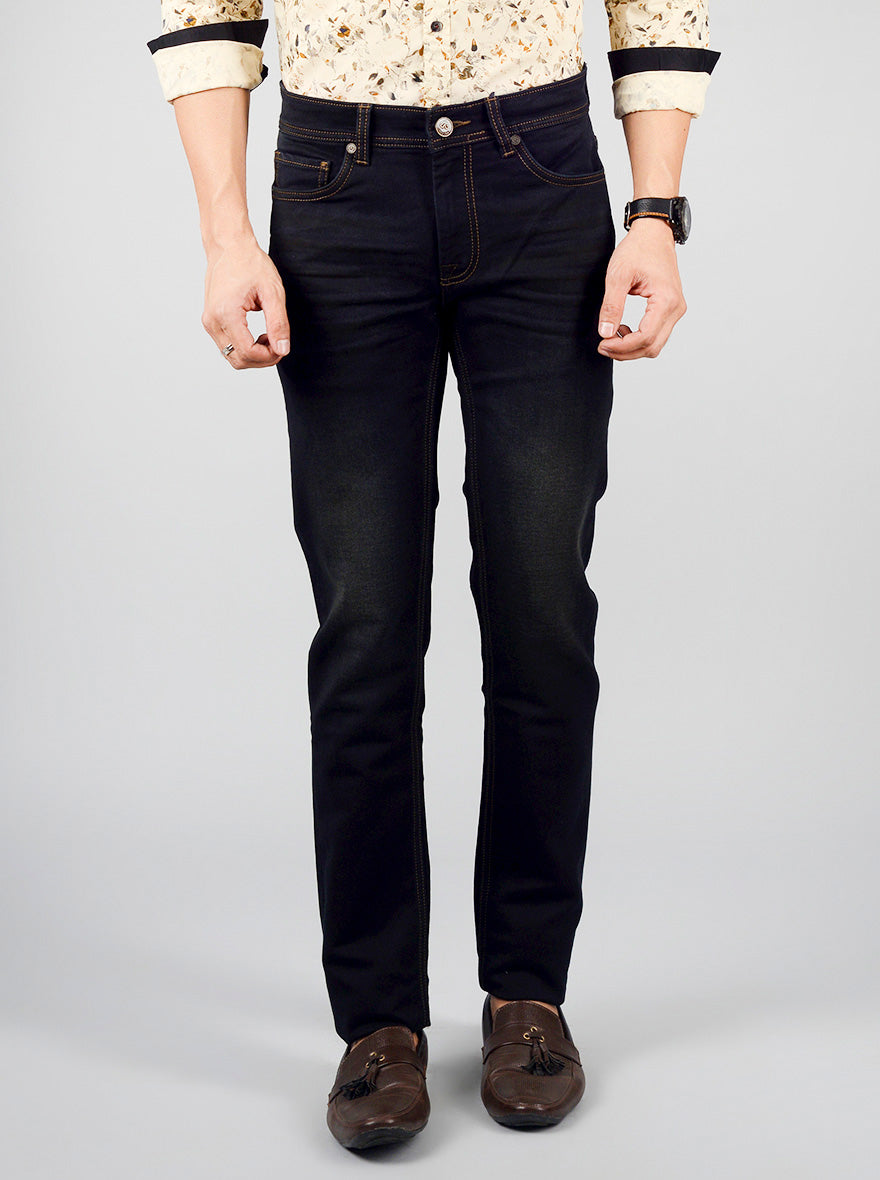 Phantom Black Solid Slim Fit Jeans | JB Sport