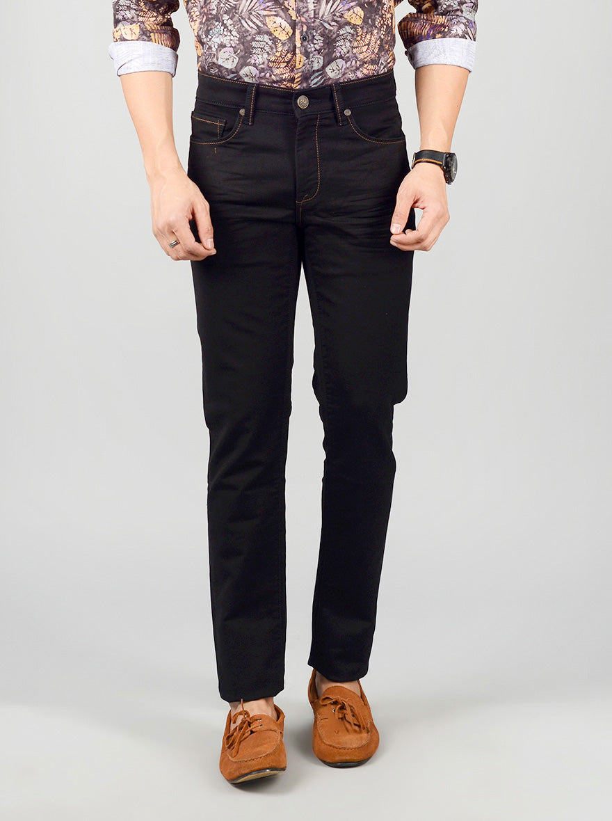 Blue Solid Slim Fit Jeans | JB Sport