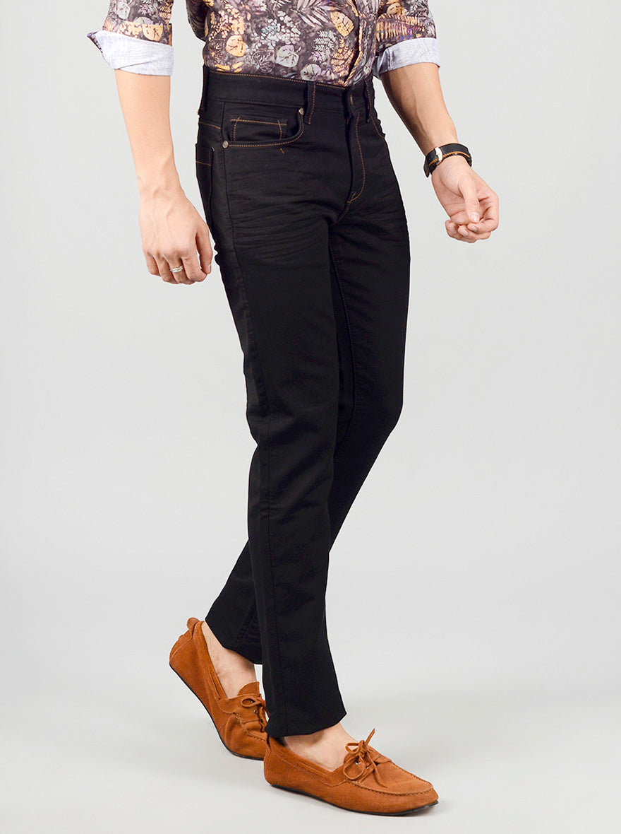 Blue Solid Slim Fit Jeans | JB Sport