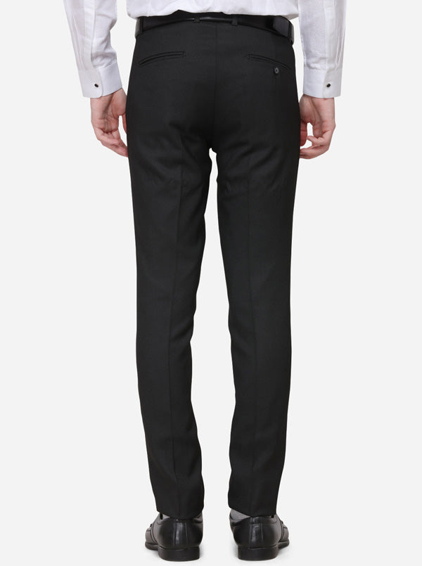 Black Solid Super Slim Fit Formal Trouser | Greenfibre