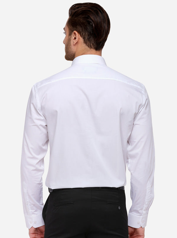 White Solid Slim Fit Formal Shirt | Greenfibre