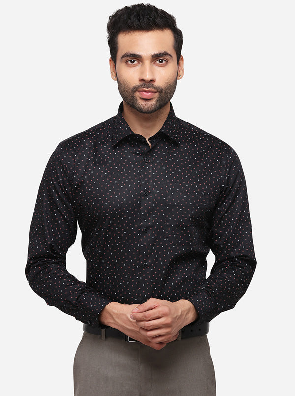 Black Solid Slim Fit Formal Shirt | Greenfibre