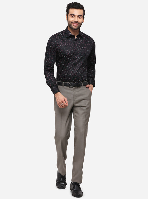 Black Solid Slim Fit Formal Shirt | Greenfibre