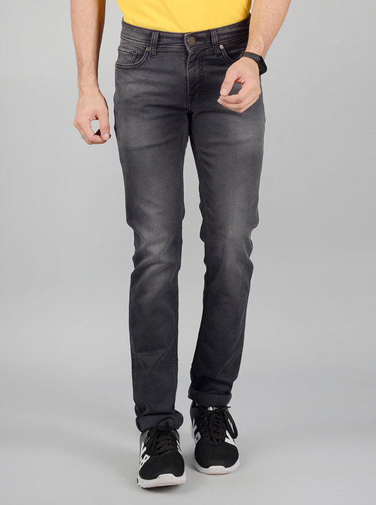 Grey Washed Slim Fit Jeans | JB Sport