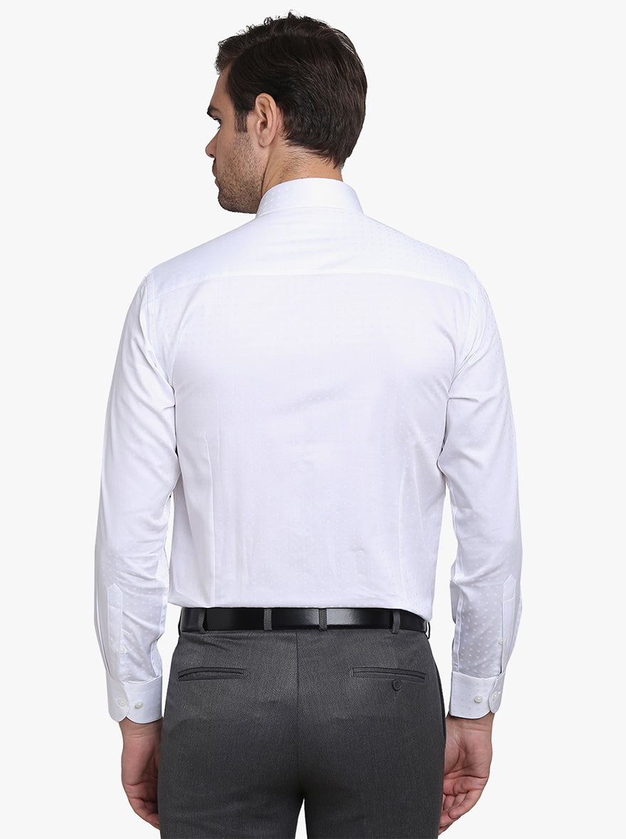 White Dobby Slim Fit Formal Shirt  | Metal