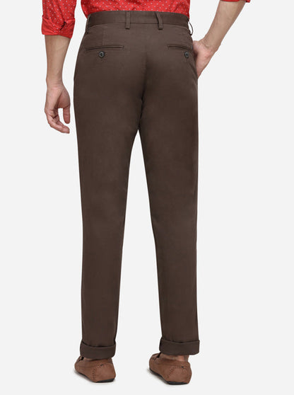 Dark Olive Solid Uno Fit Casual Trouser | JadeBlue Sport